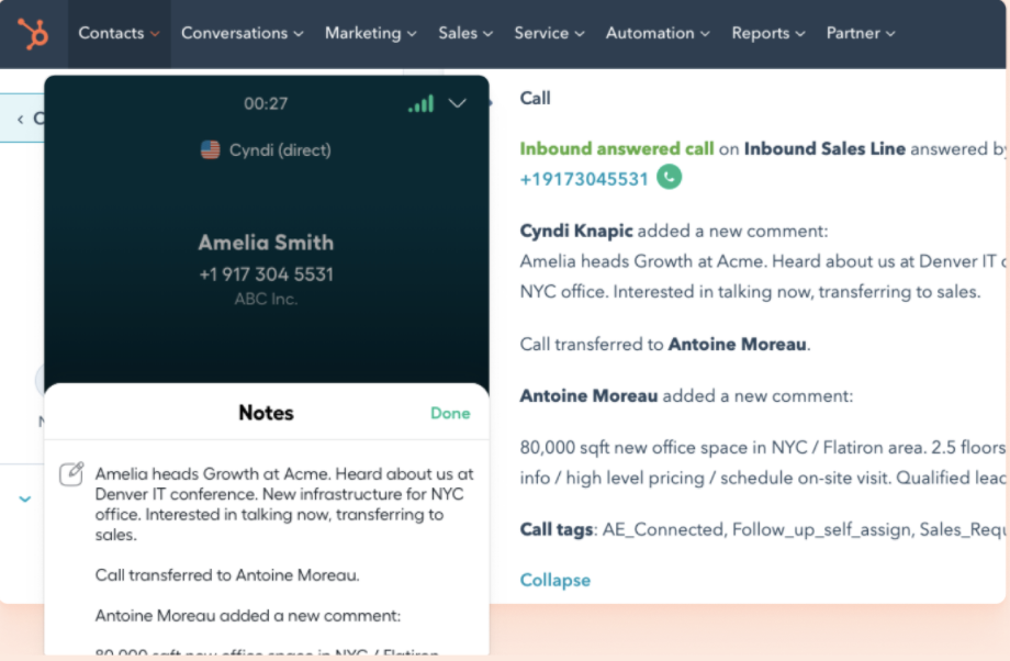 aircall hubspot integration calling paperflite