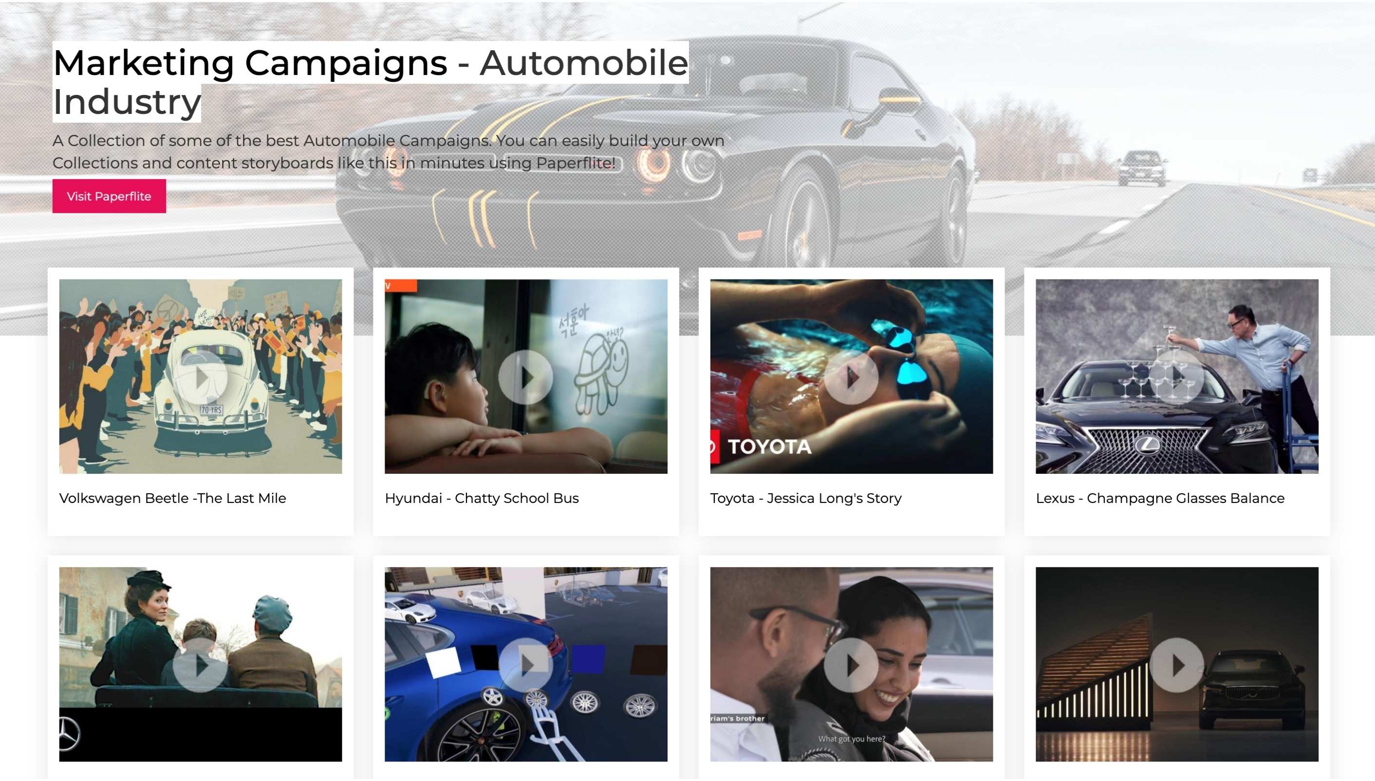 A Paperflite collection of Marketing Campaign examples in the Automobile industry