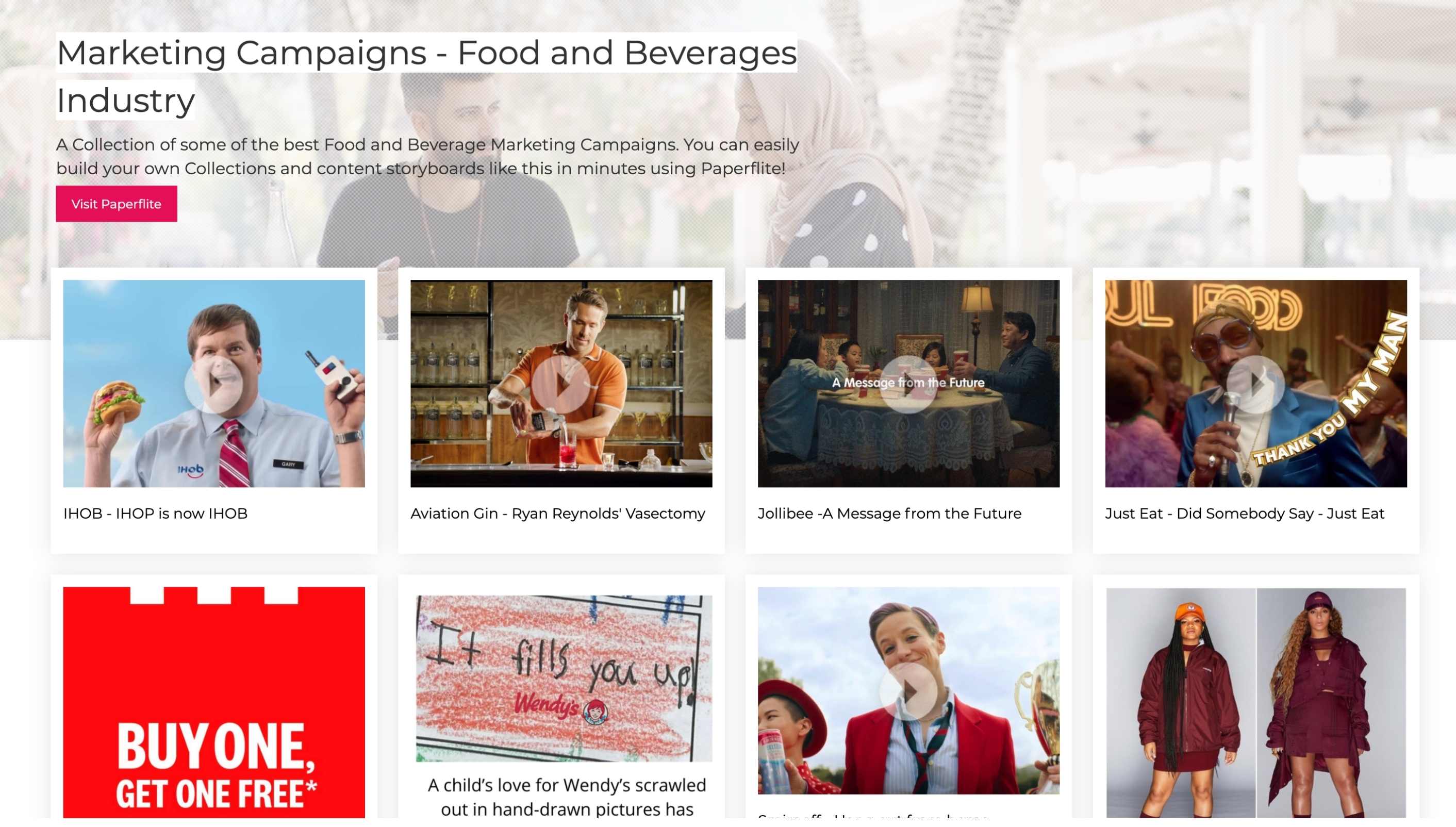 A Paperflite collection of Marketing Campaign examples in the Food and Beverages industry