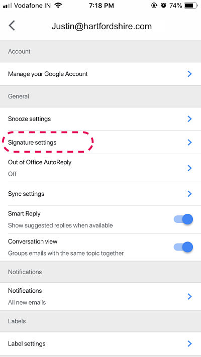 How to Adding the Gmail Signature _ Paperflite iOS Signature