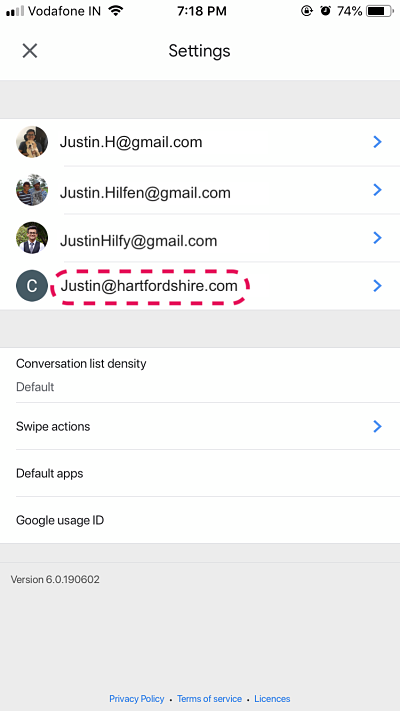 How to add a Gmail signature _ Paperflite iOS _ select user