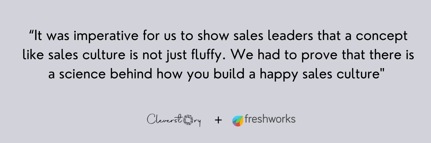Freshworks' concept of Happy Sales powered by Paperflite's Cleverstory