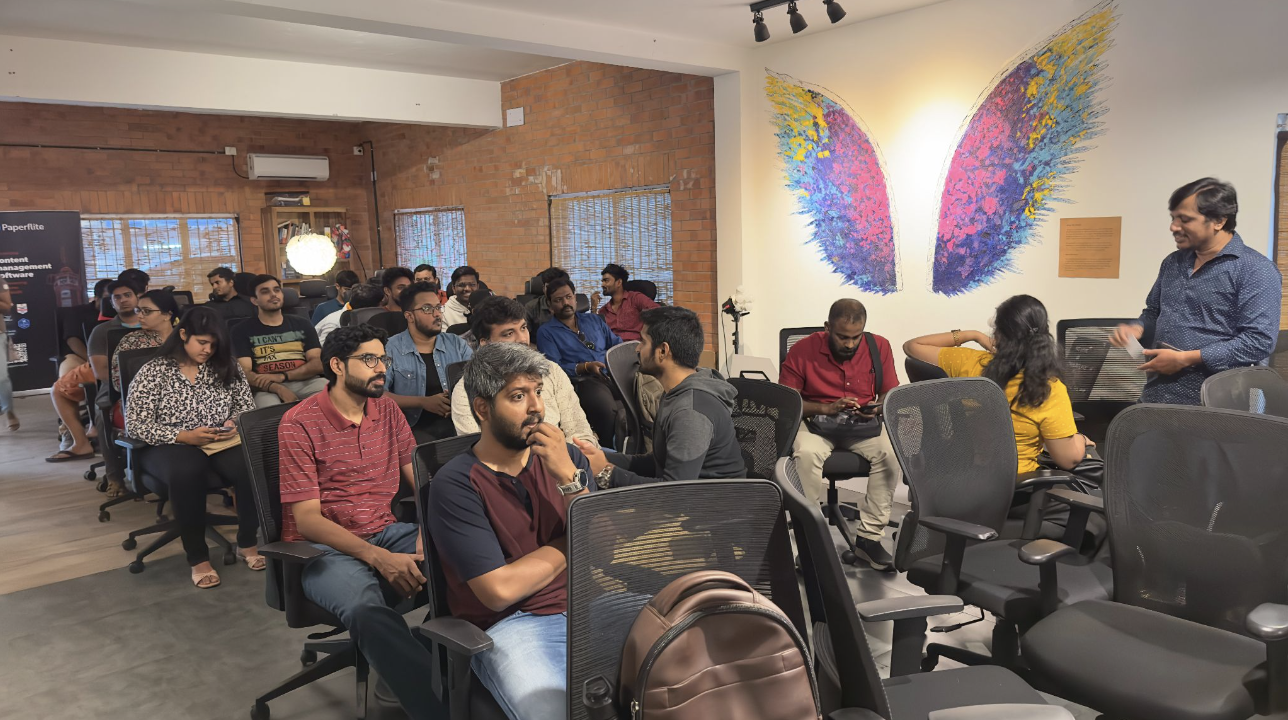 Attendees at the Notion Social Mixer hosted at Paperflite, Chennai