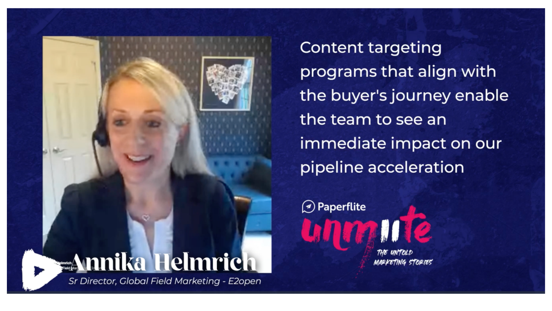 Annika Helmrich from E2open on content hub and sales pipelines at Paperflite UNMUTE 2021