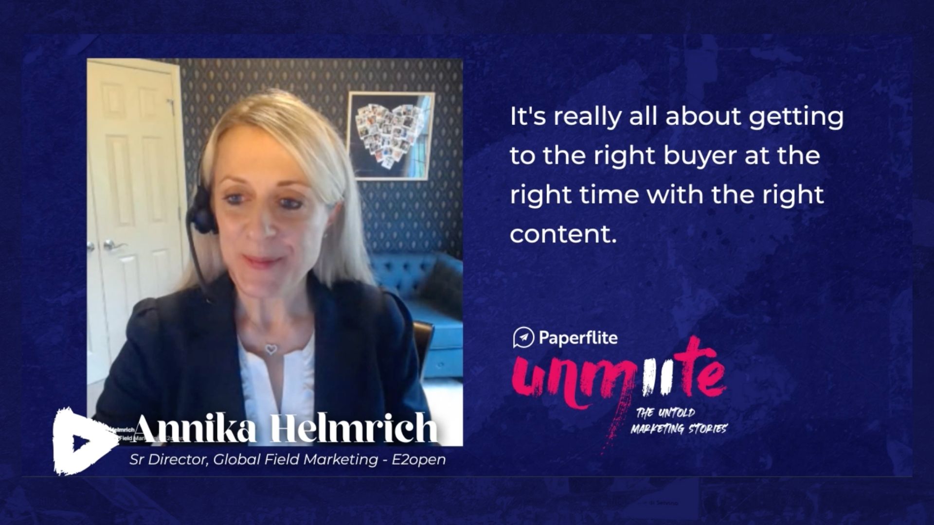 Annika Helmrich from E2open on content hub and sales pipelines at Paperflite UNMUTE 2021