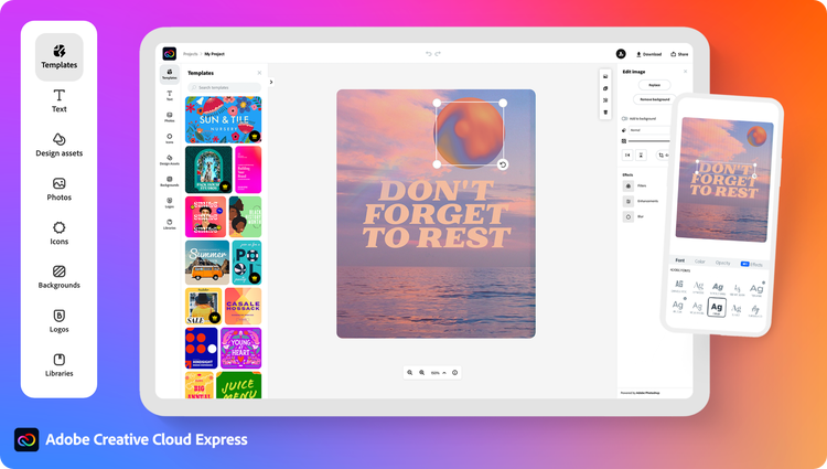 Image of Adobe Express application