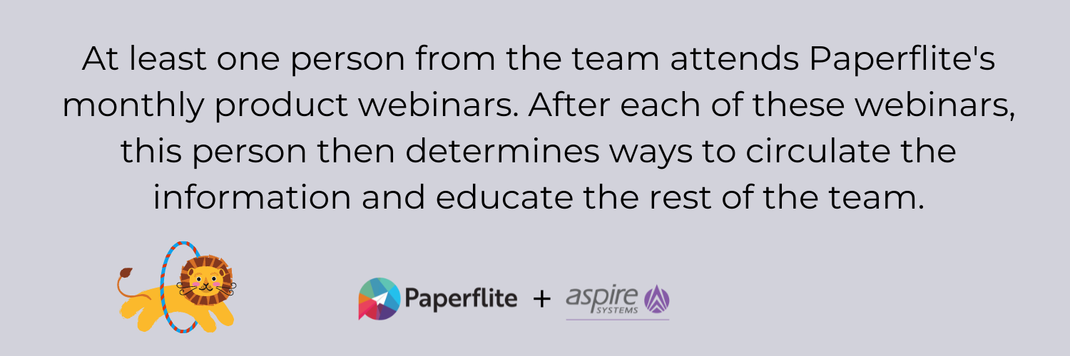 a case study infographic of how aspire systems solved its content problem using Paperflite, a sales enablement platform