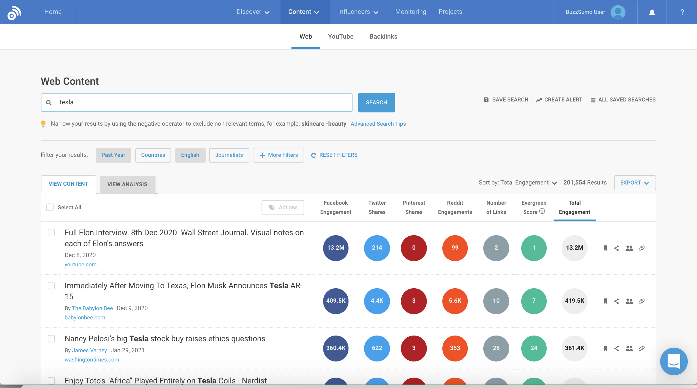 Image of Buzzsumo application