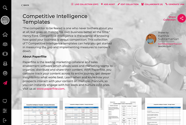 A collection of competitive intelligence templates that you can download for free
