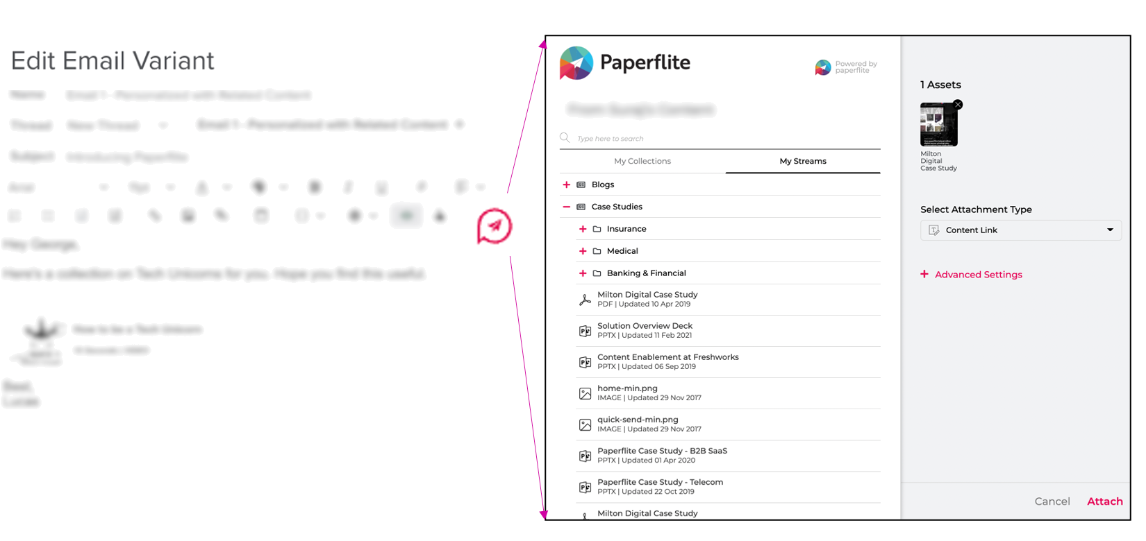 An image describing Salesloft's integration with Paperflite